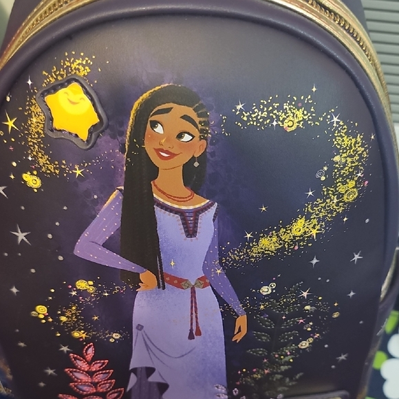 Loungefly Dark Purple Backpack with Character and Star Design - Picture 4 of 5